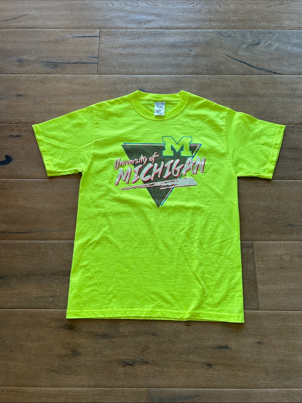 Vintage Jerzees Neon Green University of Michigan Graphic Tee